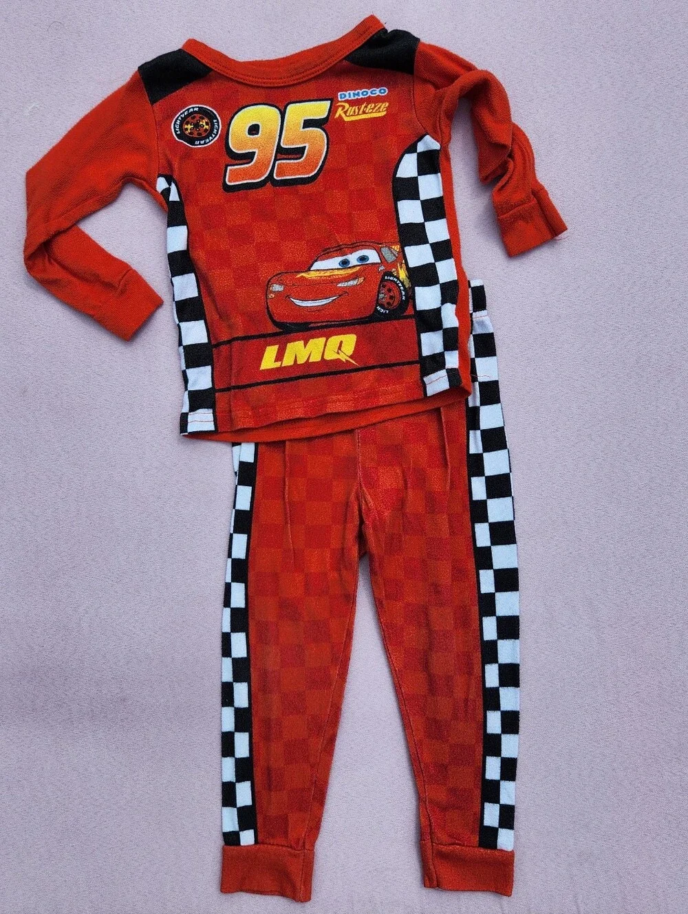 Disney Pixar Cars 2007 Pillow Case & 4T 2 Piece Pajama Bundle Lightning McQueen